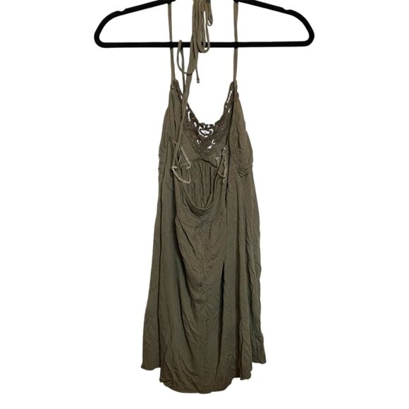 Ann Christine Olive Green Halter Dress/Long Tank - Picture 3 of 8